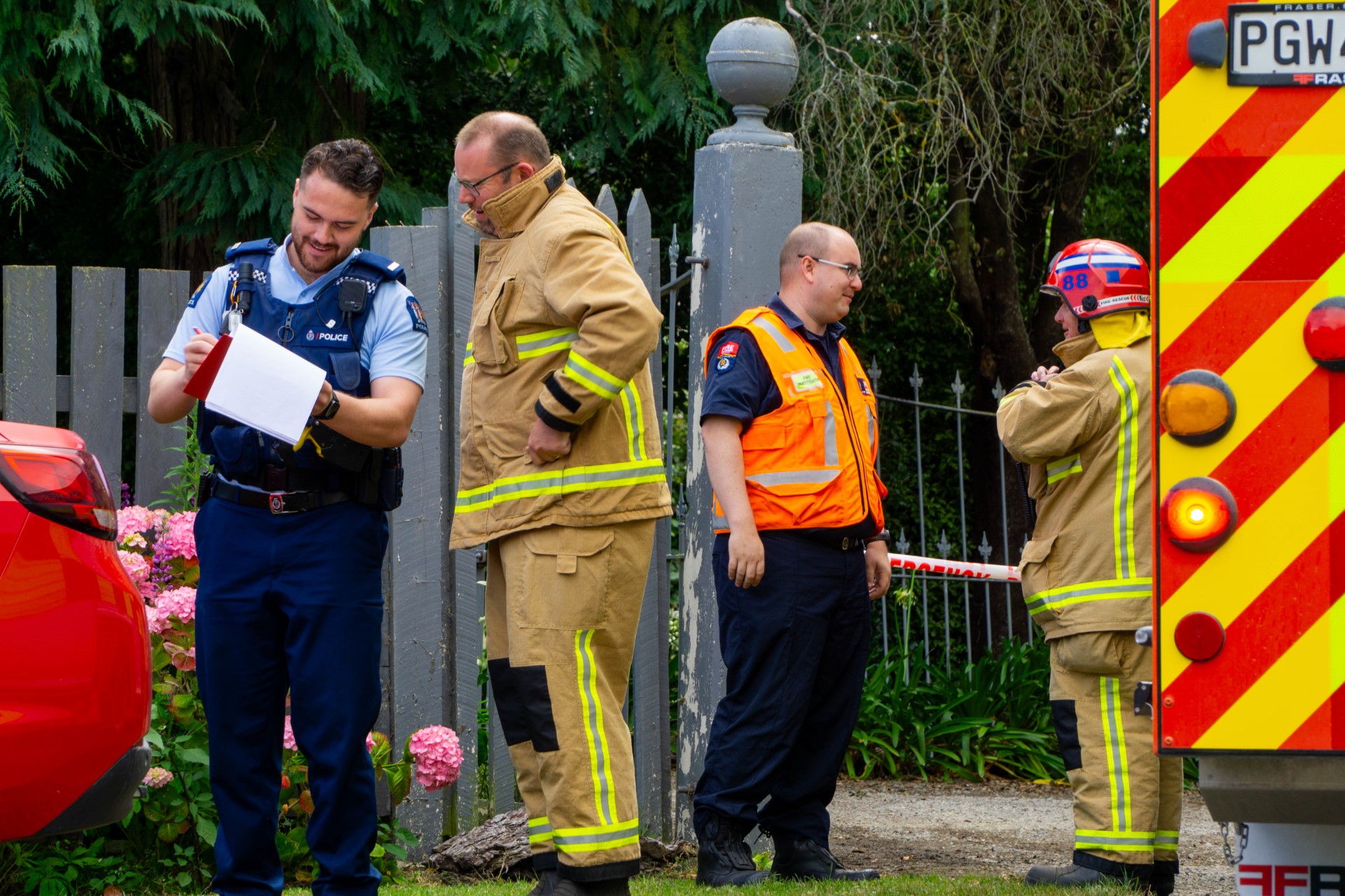 Emergency services at the scene today. Photo: Wyatt Ryder