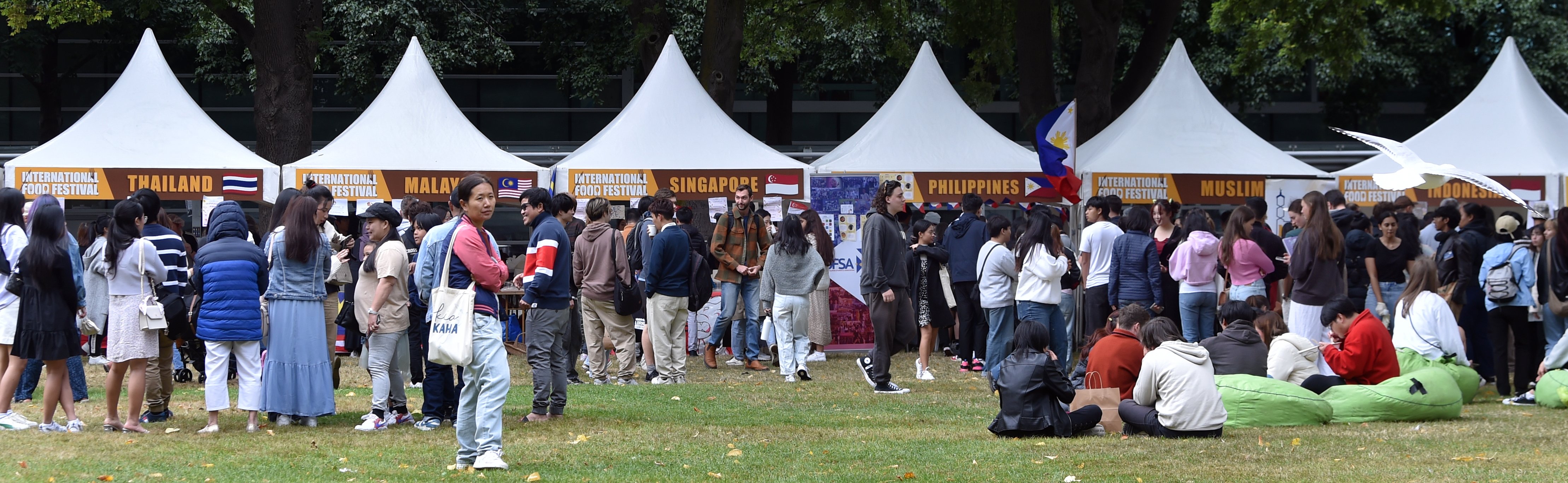 Crowds gather to try food from around the world at the International Food Festival.