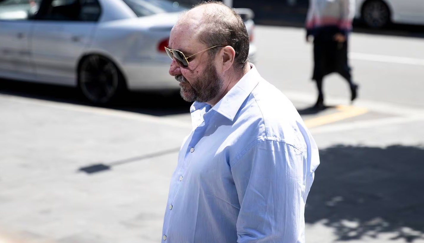 The Feelers lead singer James Reid walking into the Christchurch District Court. Photo: George Heard/NZ Herald
