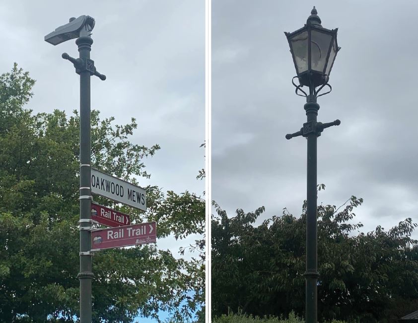 The new LED streetlights, left, have been criticised by deputy mayor Malcolm Lyall who says they...