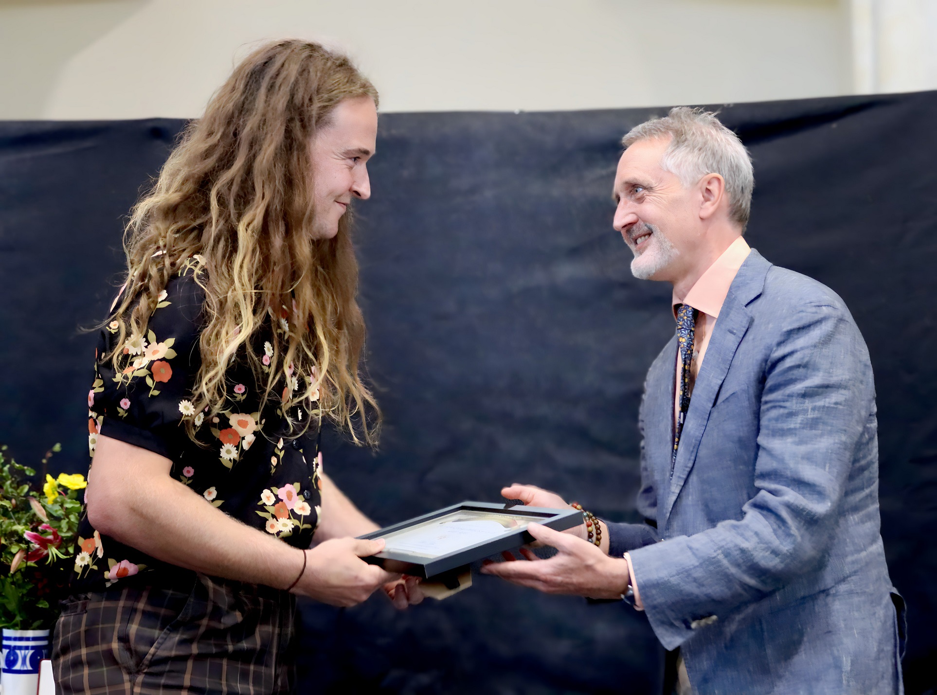 Nick Tipa, winner of the award for Outstanding Performance: Male role for Bottom in A Midsummer...