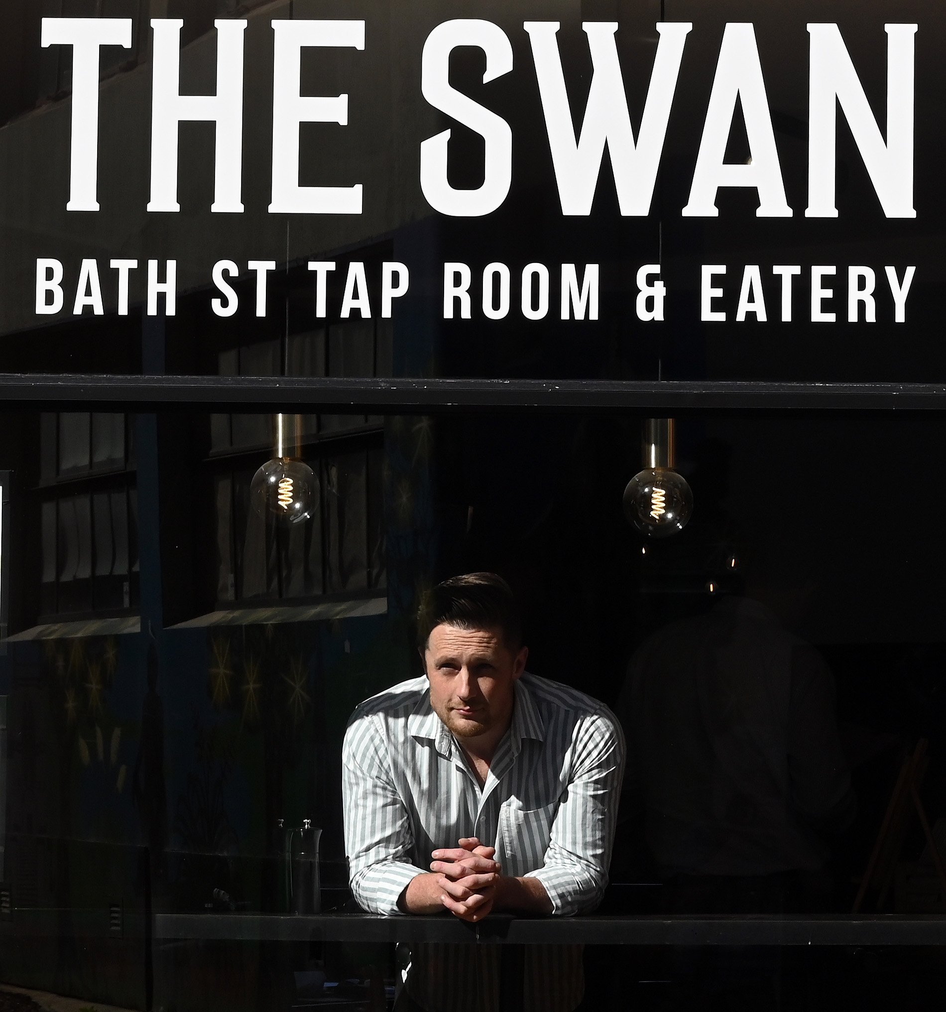 The Swan owner Dane Wall in Bath St yesterday. PHOTOS: CRAIG BAXTER