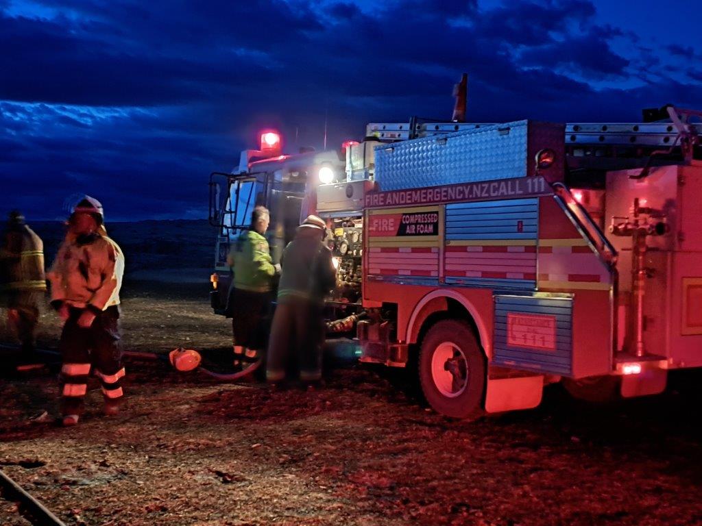 Crews were alerted to the blazes just after midnight and battled gale-force winds.
