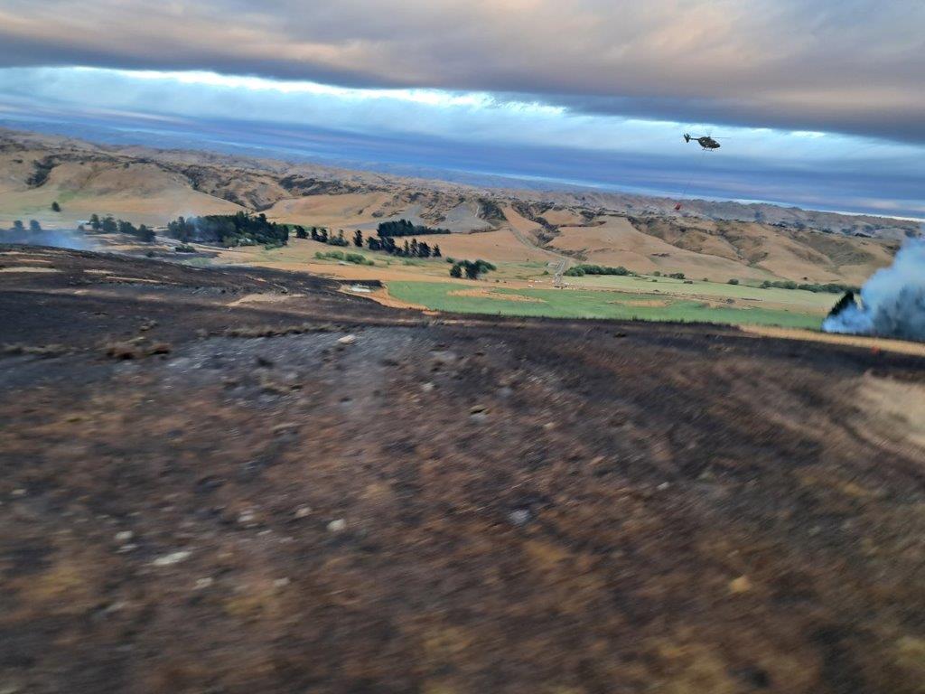 Fire crews have been battling two blazes in the Waitaki District today.  Photos: FENZ 