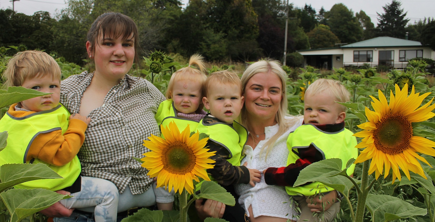 Poupoutunoa Kindergarten pupils and staff (from left) Casey Waddel, 1, Charlotte Ellis McGartland...