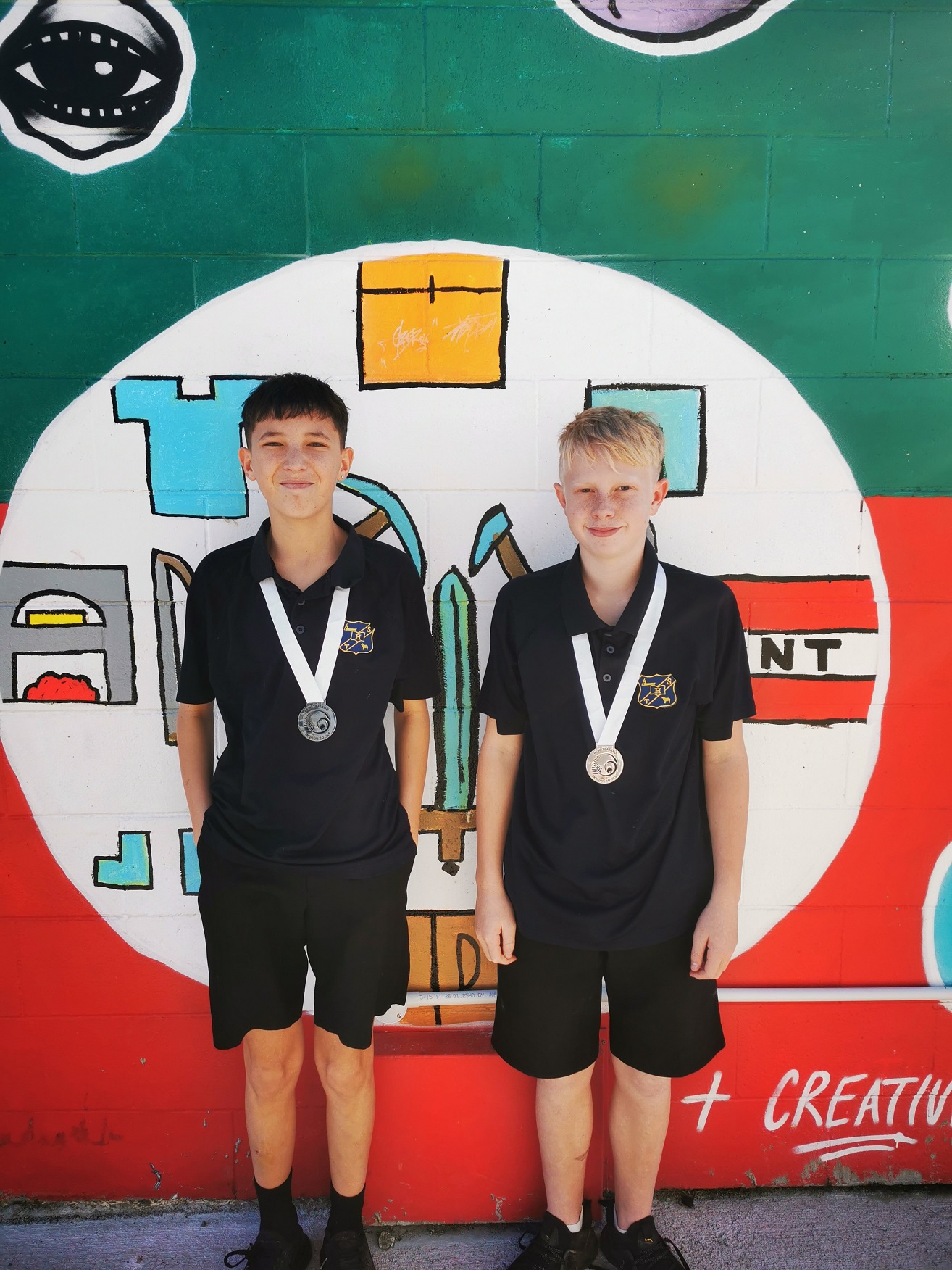 Tokomairiro High School indoor bowlers Jackson Savage (left) and Tyrese Gemmell. Photo: supplied