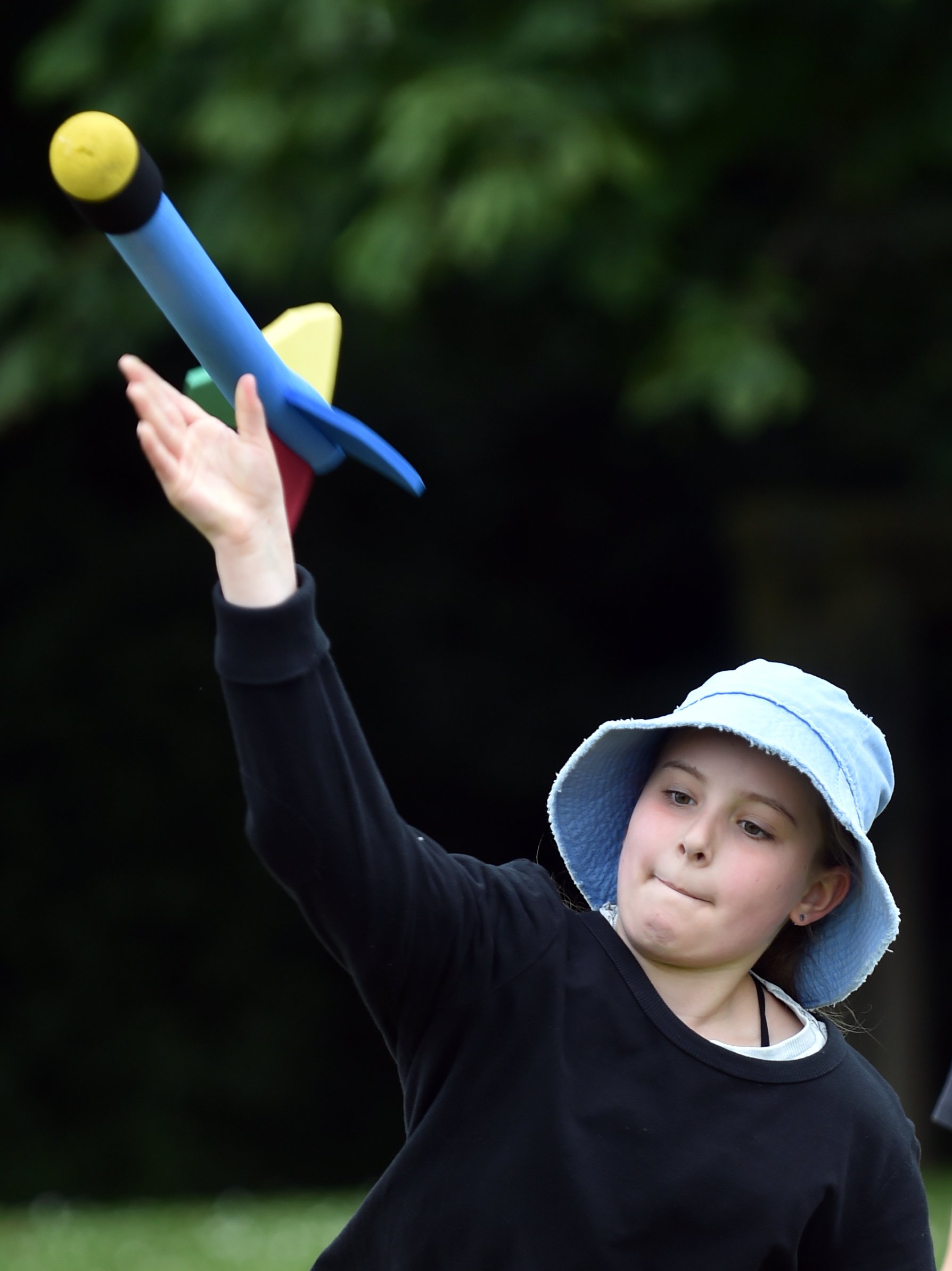 Lucy Nielsen, 10, of Wakari School, lets loose.