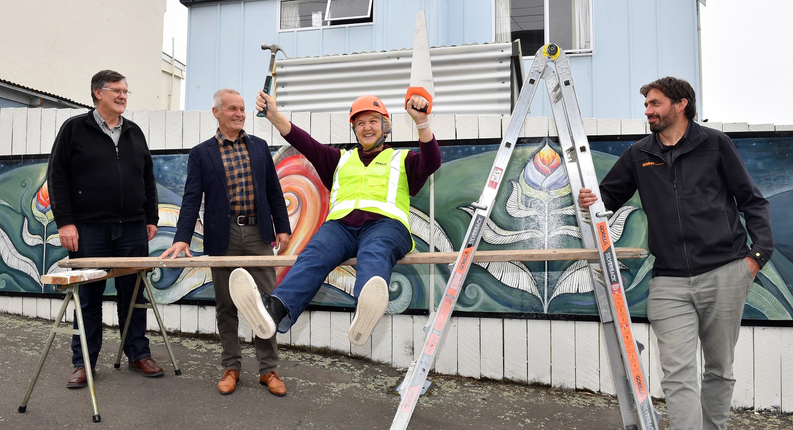 Dunedin Night Shelter manager David McKenzie (left) and board chairwoman Jenny Turnbull (centre)...