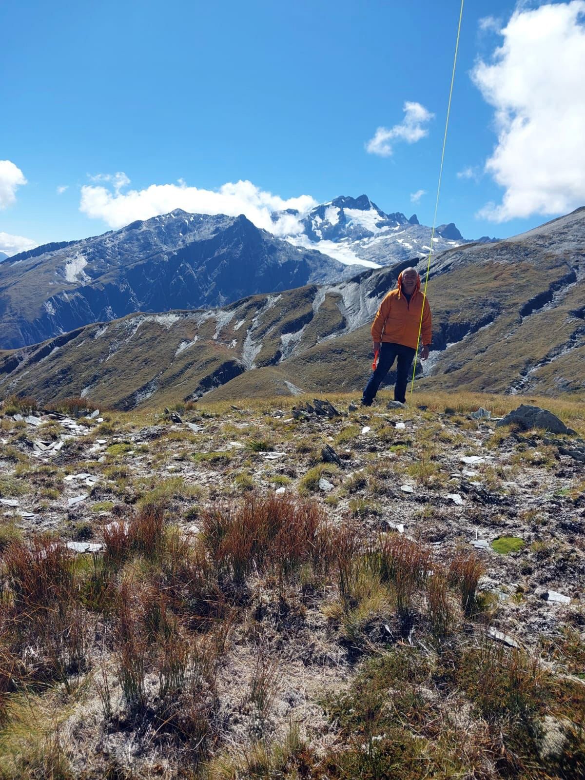 Wānaka Land Search and Rescue chairman Bill Day sets up a radio repeater in the Mt Brewster area...