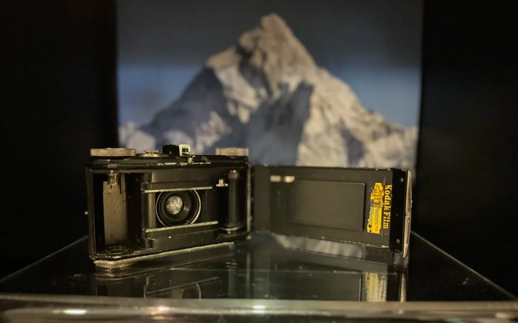 The camera Sir Edmund Hillary took to the summit of Mount Everest. 