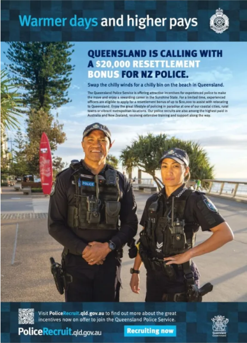 Queensland police launched a recruitment drive to poach New Zealand officers in 2023. Photo:...