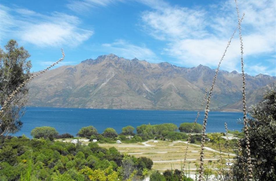 The Twelve Mile Delta camping ground and view over Lake Wakatipu. PHOTO: ODT FILES