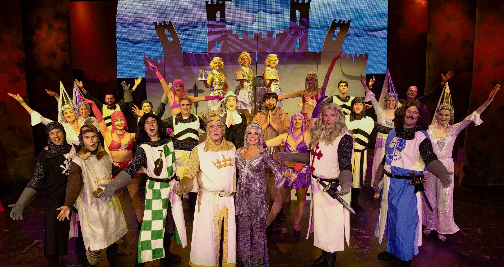 The cast of Showbiz Queenstown's production of the musical Monty Python's Spamalot. PHOTO: TAMSIN...