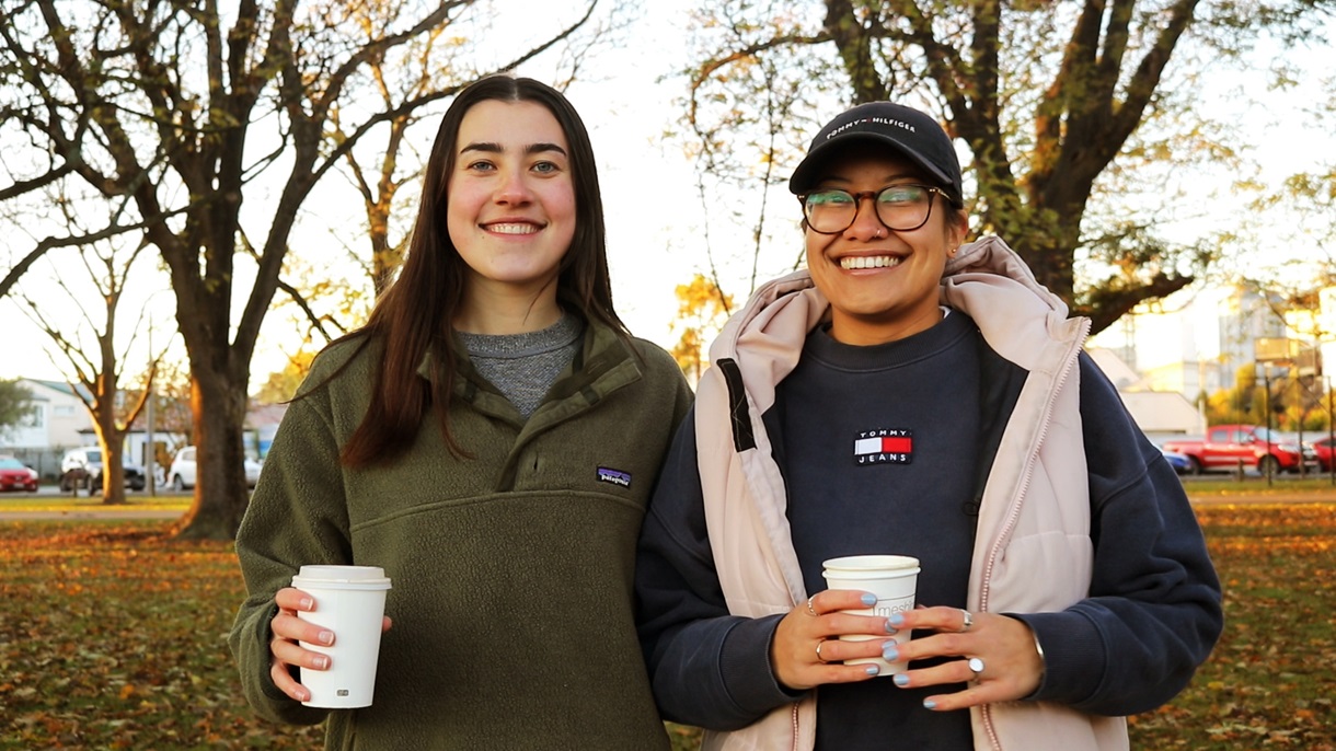 'Walk the Talk' participants Keely O'Grady and Whitney Burfield-Tatofi. 