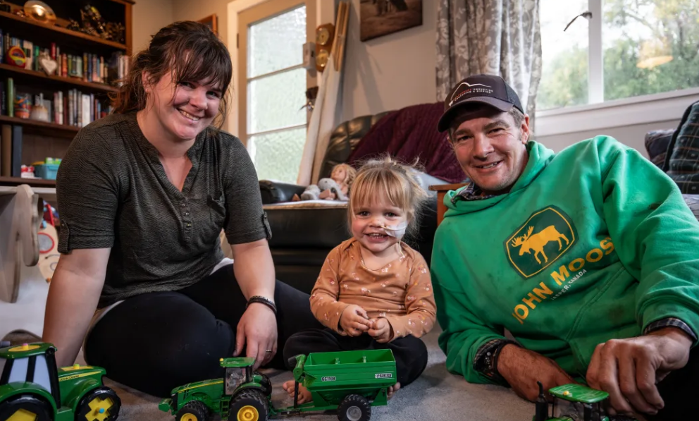 Emily, Harper and Nic Cromie. Photo: RNZ