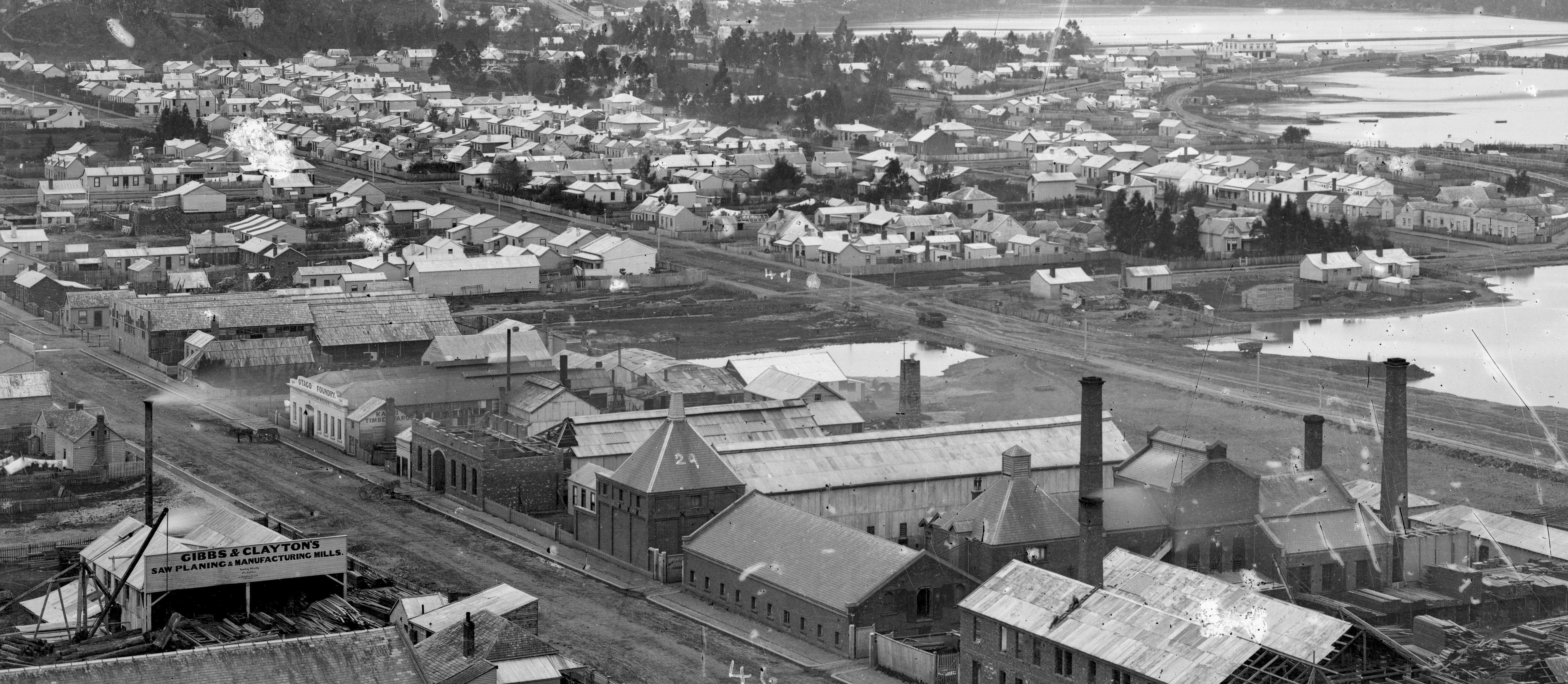 The site of Dunedin’s planned new hospital is prominent in a photo taken from the First Church...