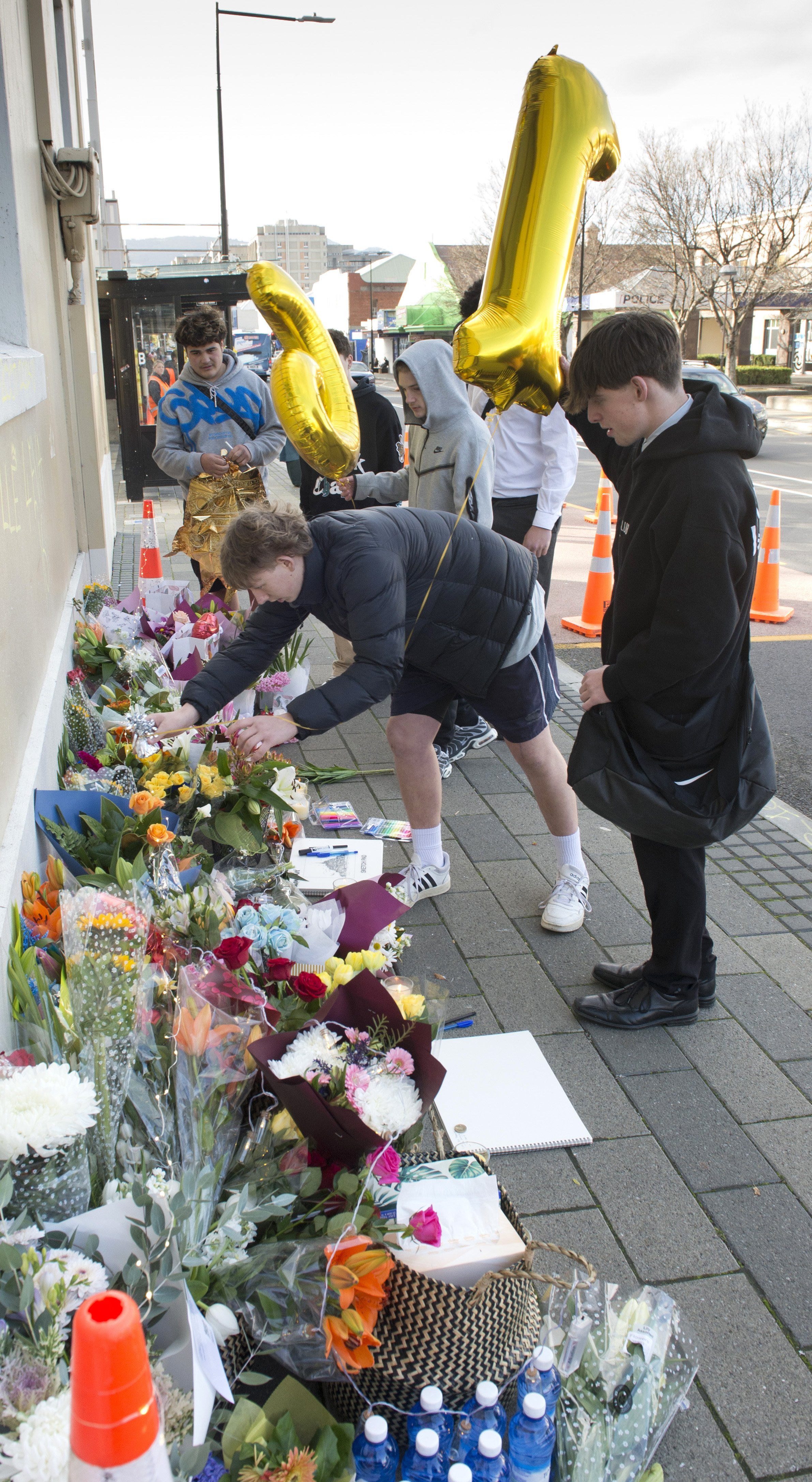 Pupils pay tribute to Enere McLaren-Taana, 16, who was fatally stabbed at the Dunedin bus hub on...