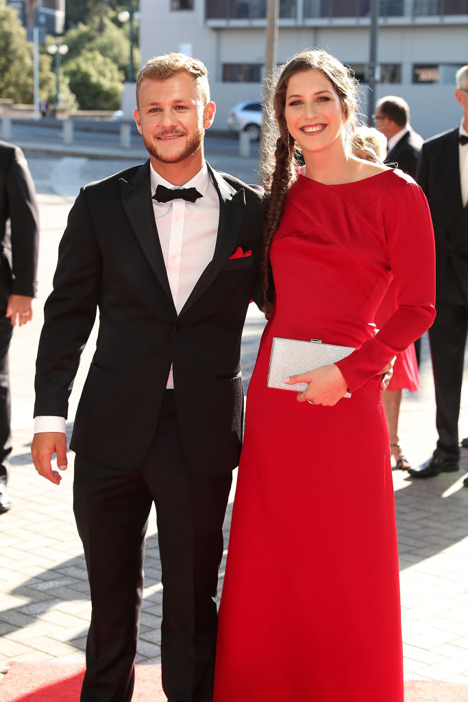 Lukas Walton-Keim with partner Olympic pole vault medallist Eliza McCartney. Photo: Getty Images 