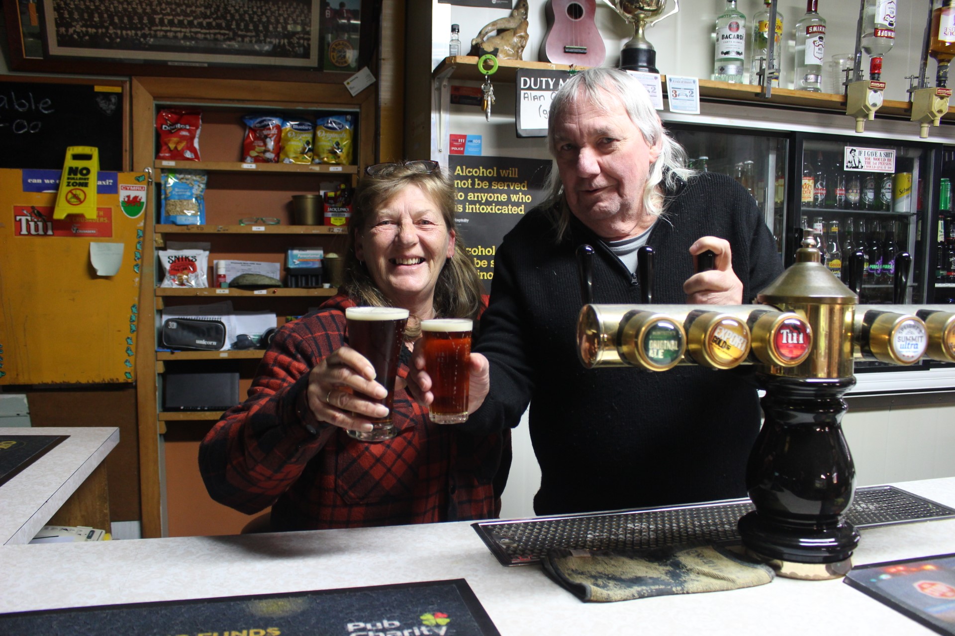 Sandy Ferguson and Allan Goodsir raise a toast to nearly 20 years of fun and family at Kells...