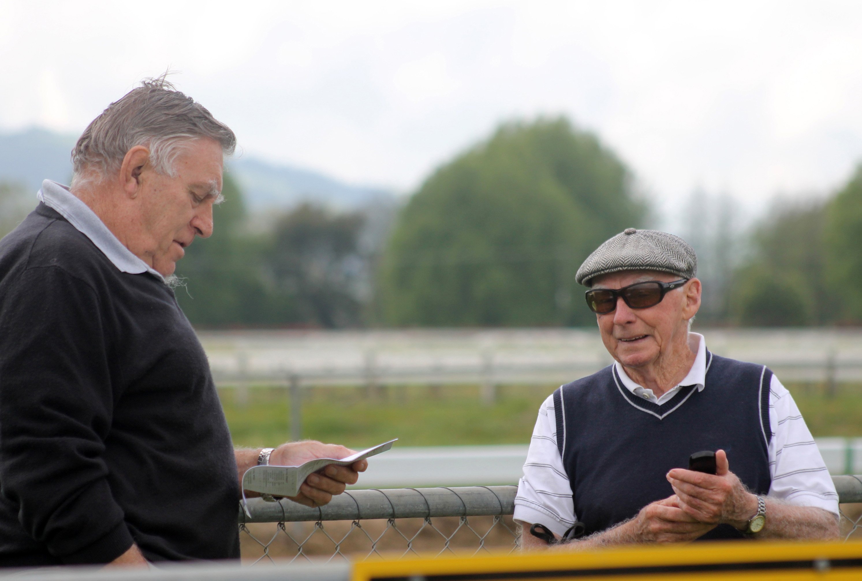 Owner and All Black Colin Meads with master horse trainer O’Sullivan. Photo: Tara Hughes