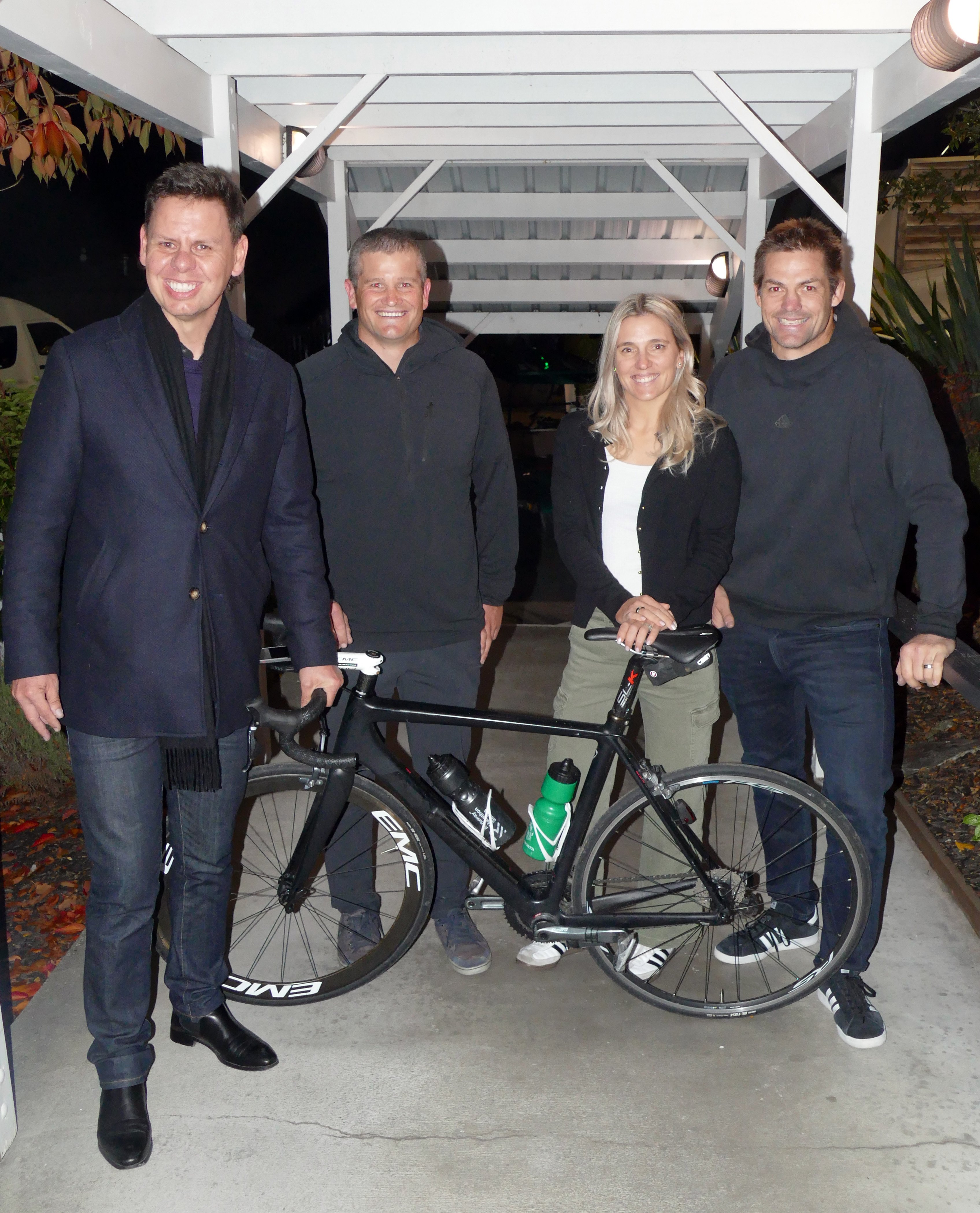 In Queenstown last night ahead of today’s Westpac Chopper Bike Ride are (from left) broadcaster...