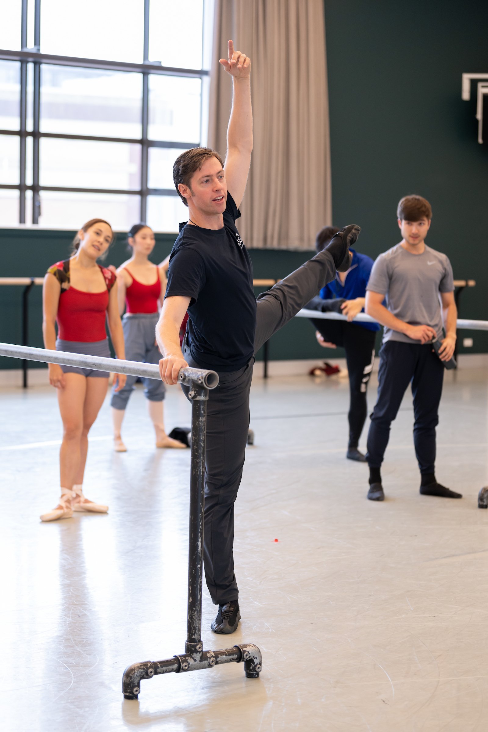 New artistic director Ty King-Hall works with dancers at the Royal New Zealand Ballet. Photo:...