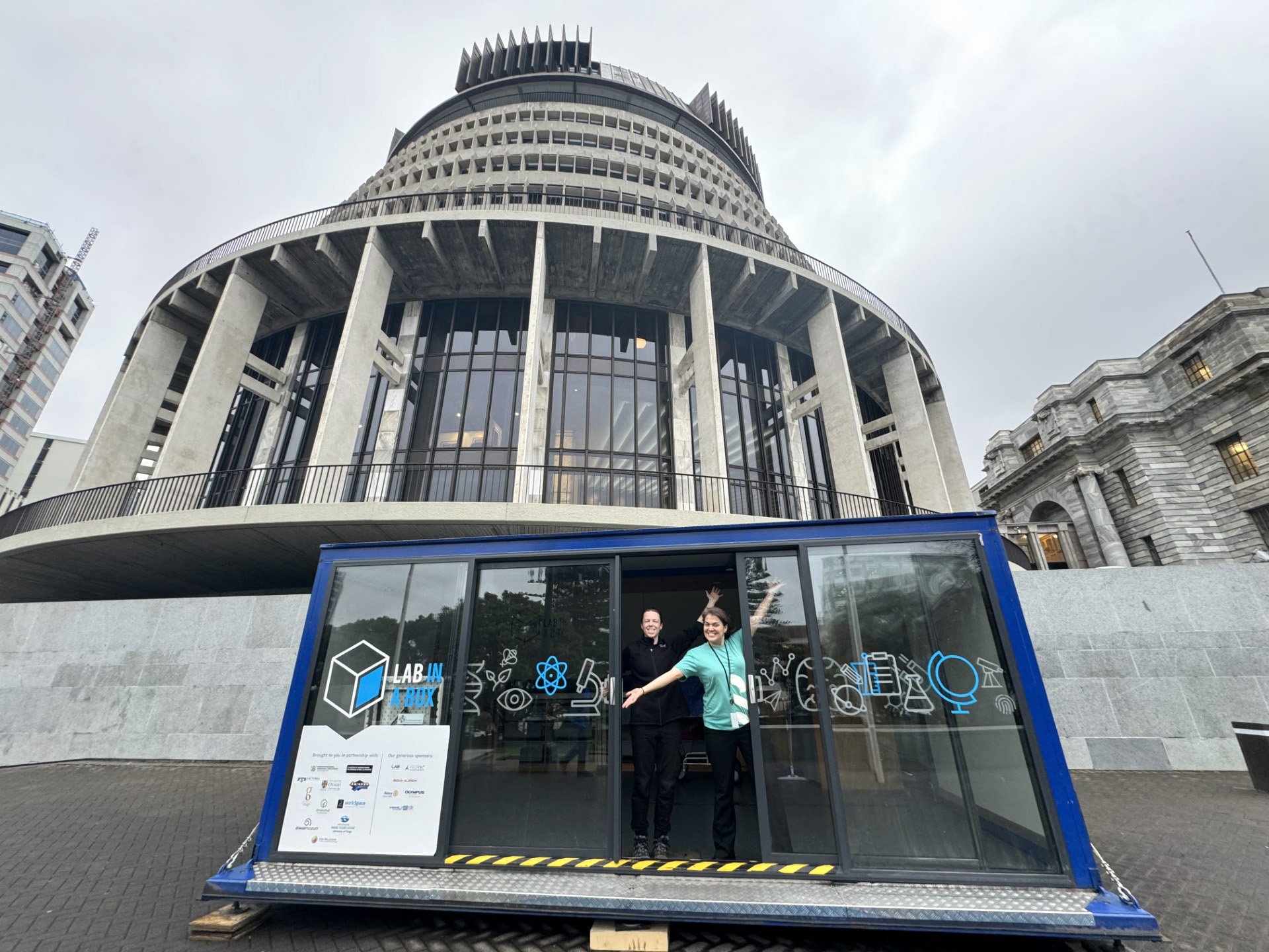 Tūhura Otago Museum staff Dr Marijn Kouwenhoven  and Jessa Barder prepare to show off one of the...