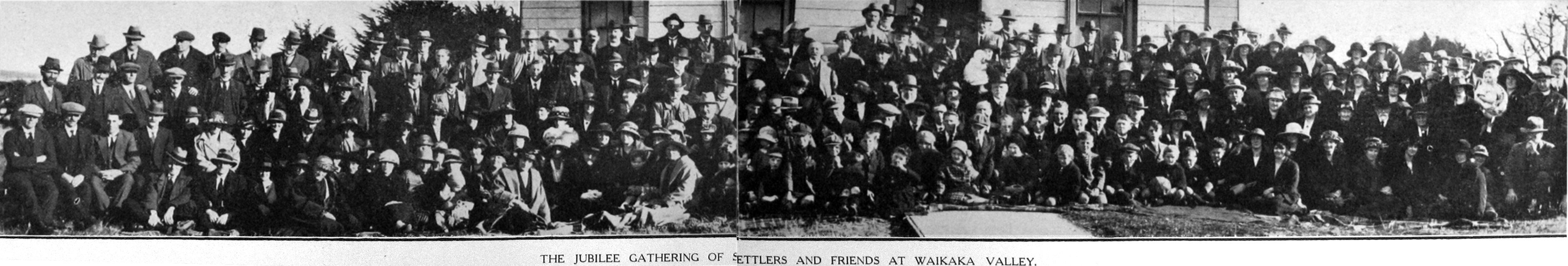 Jubilee gathering of settlers at Waikaka Valley. — Otago Witness, 24.6.1924 