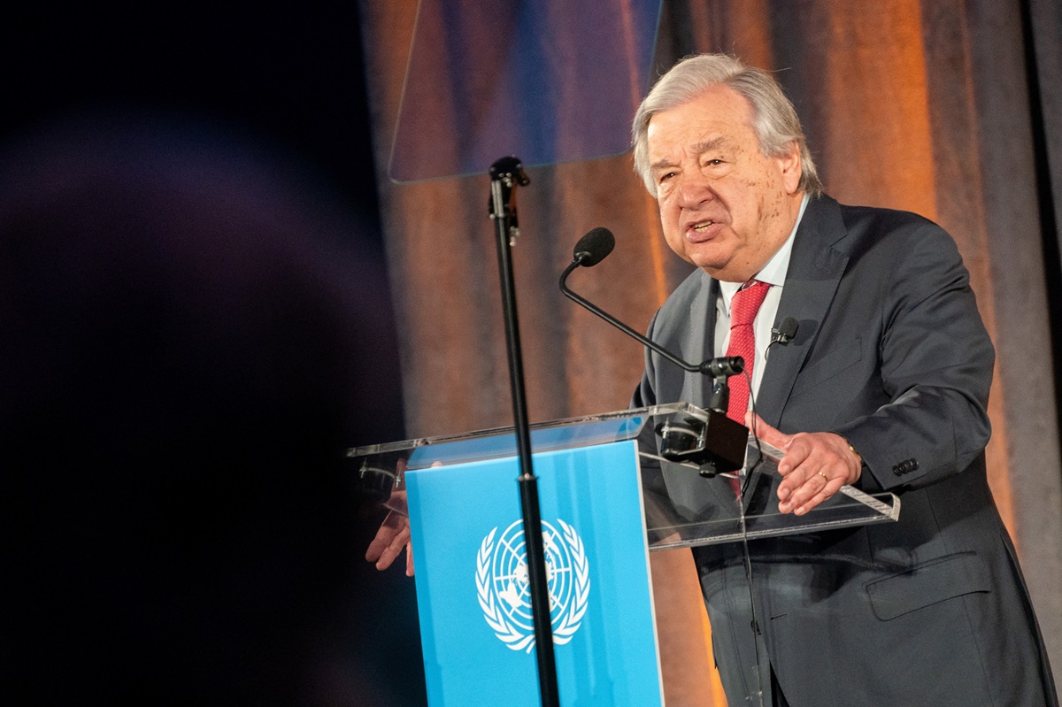 United Nations Secretary-General Antonio Guterres speaks during a Special Envoy on Climate...