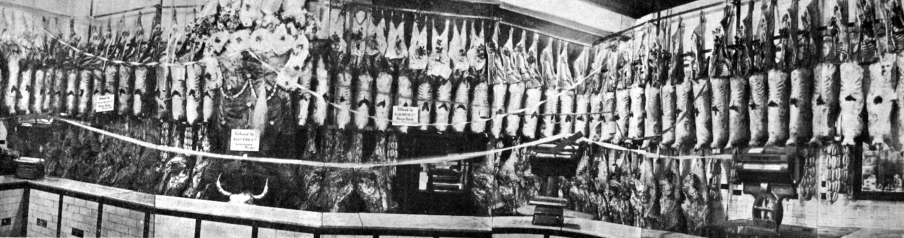 Meat on display at Barton and Trengrove butchery, Manse St, Dunedin. — Otago Witness, 1.7.1924