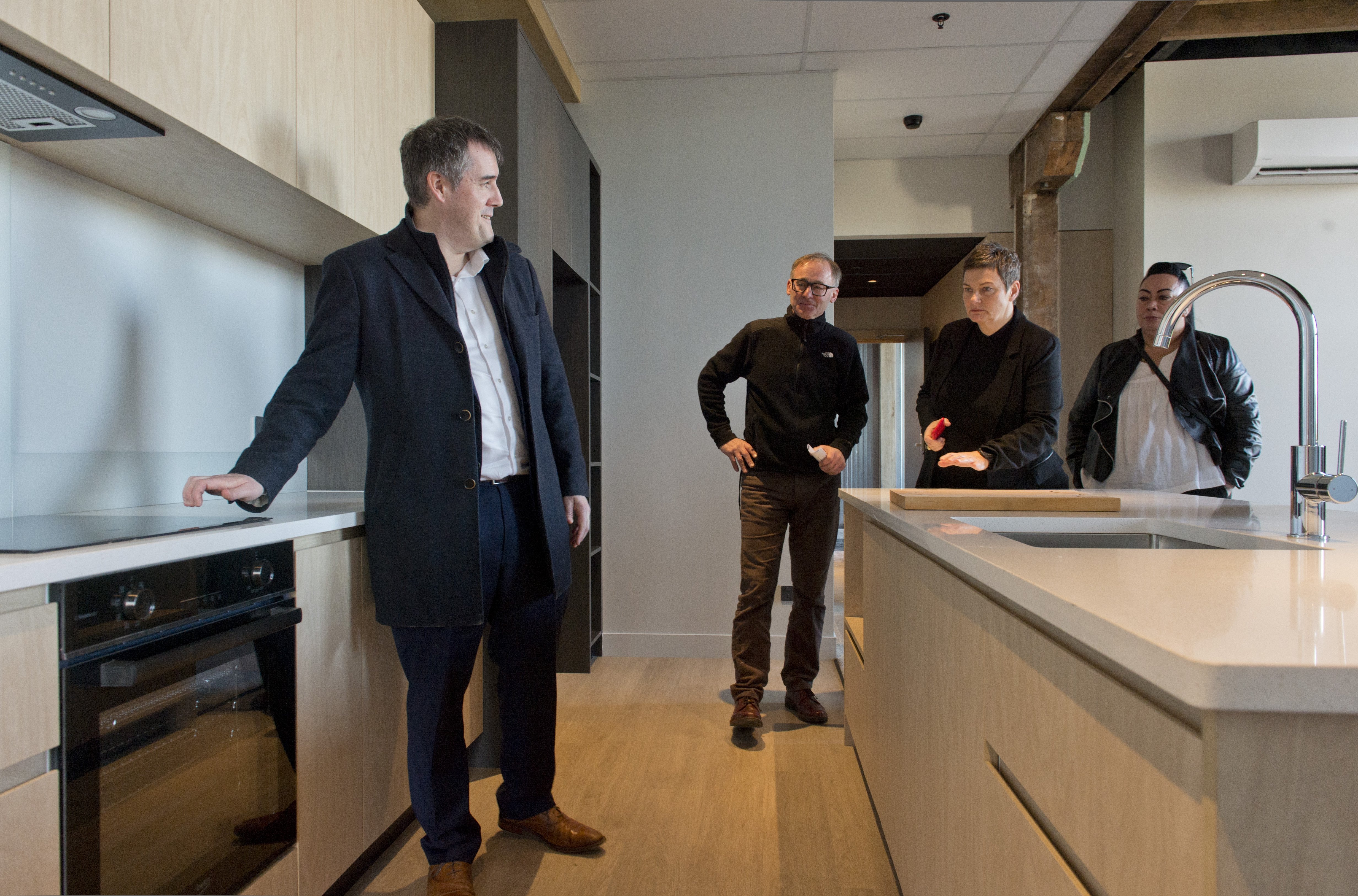 Taking a look at one of the apartments at the former Loan and Mercantile building social housing...