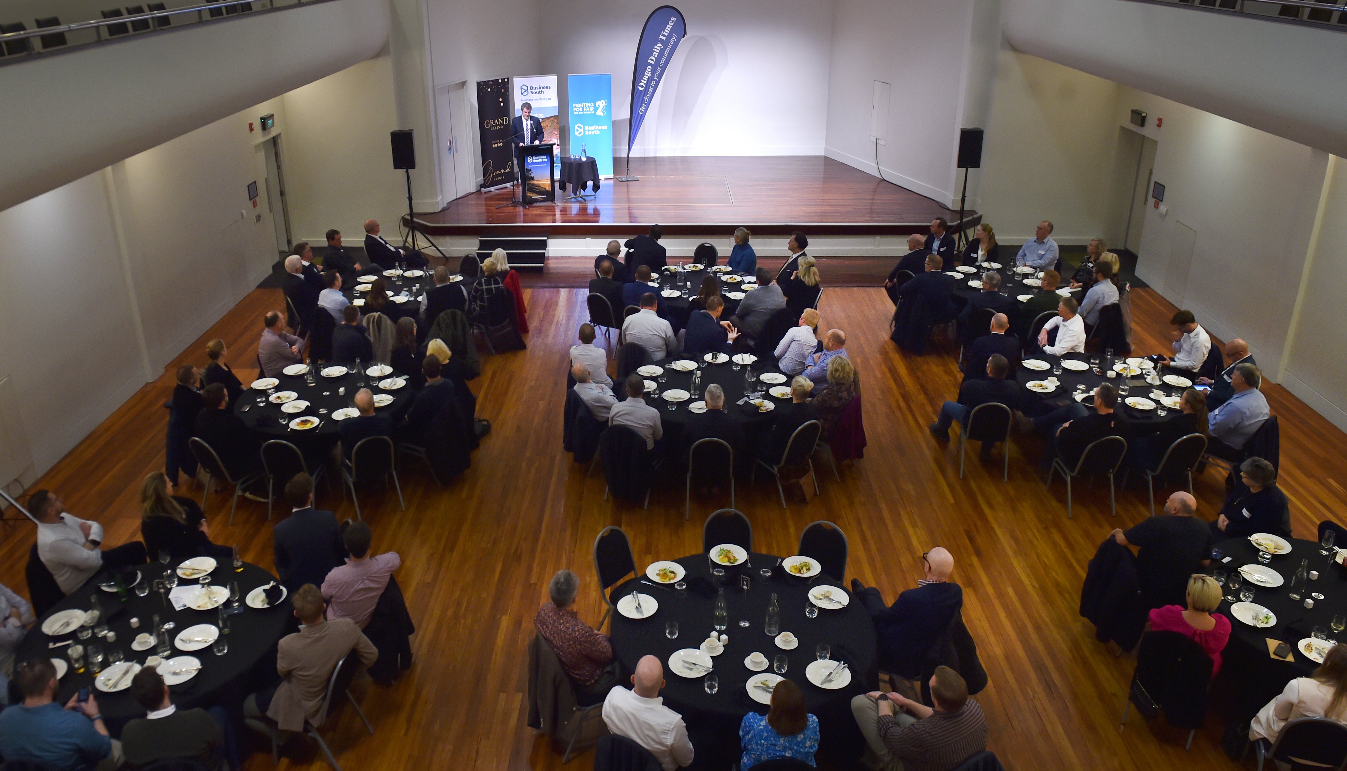 Housing and Infrastructure Minister Chris Bishop addresses a post-Budget briefing at the Glenroy...