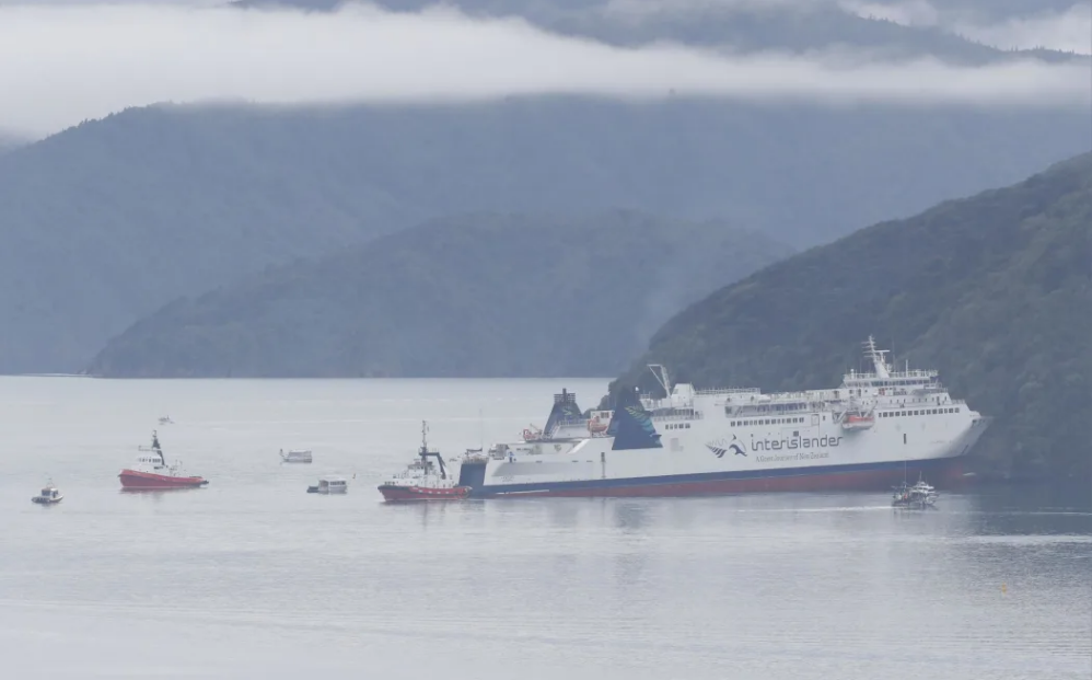 The Aratere ran aground about 3km from Picton about 9.45pm on Friday. Photo: RNZ