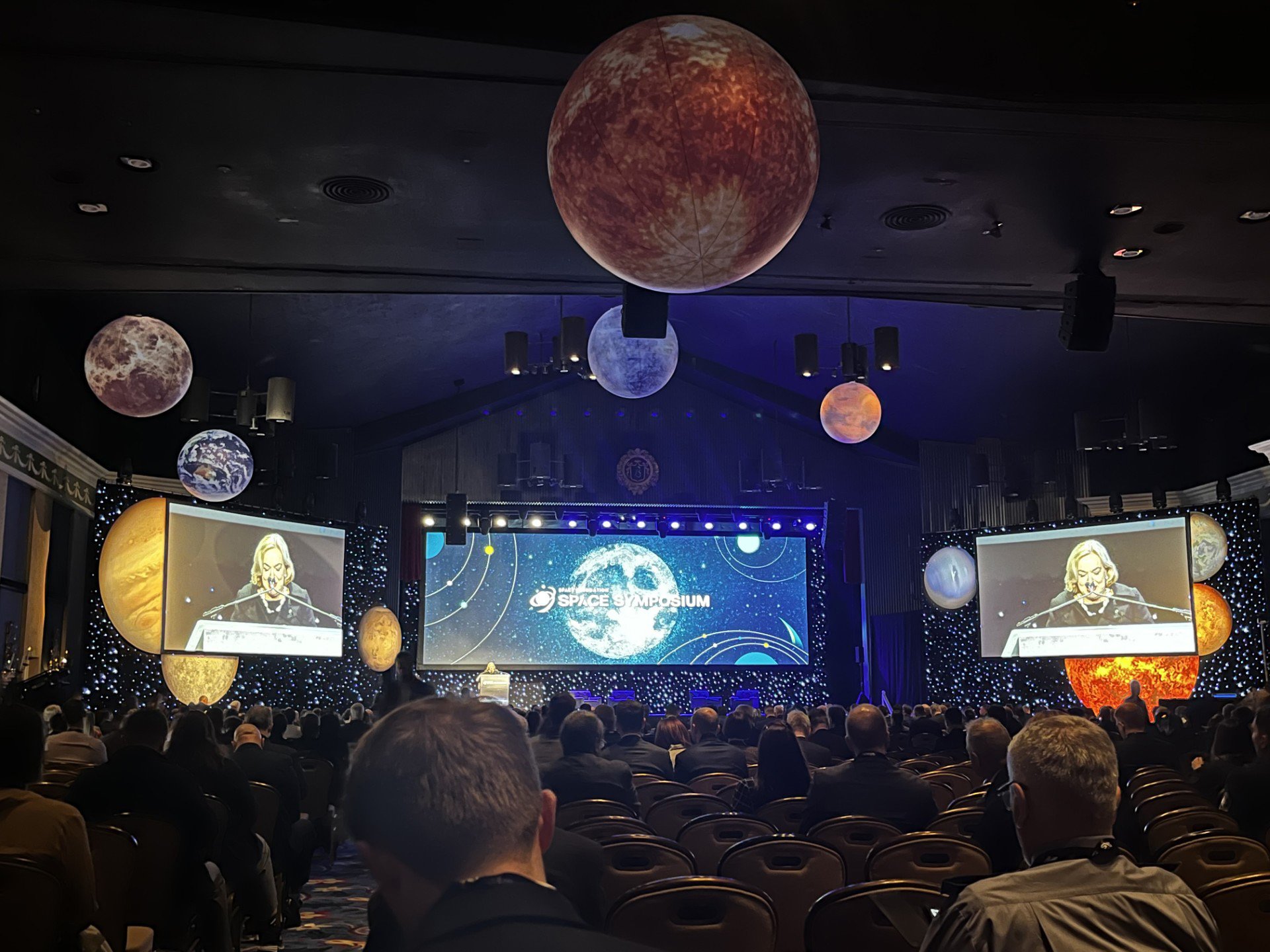 Judith Collins speaking to the Colorado Space Symposium. Photo: Sarah Ramsay