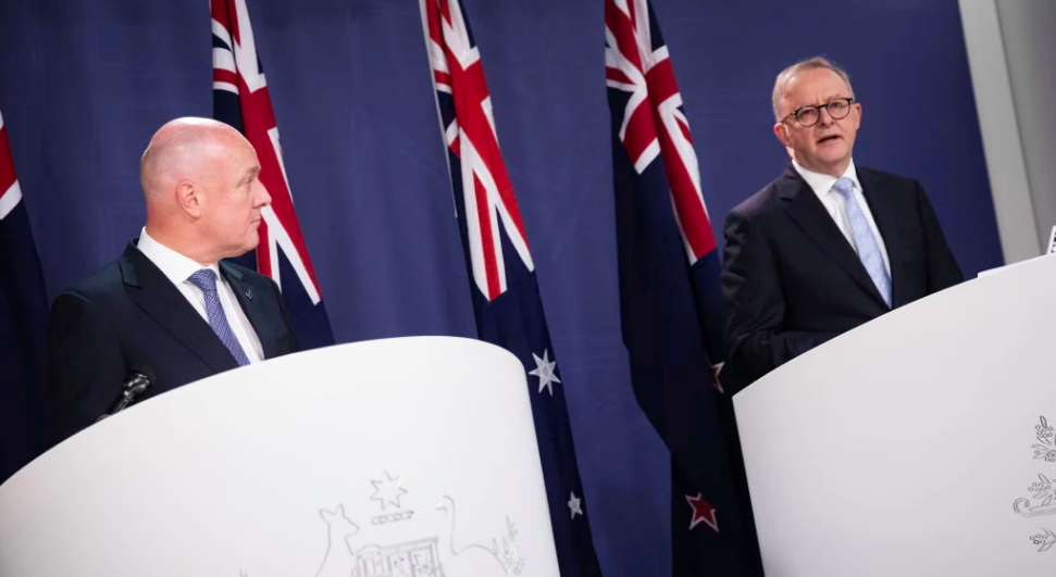 Christopher Luxon (left) has criticised the changes by Anthony Albanese government. Photo: RNZ