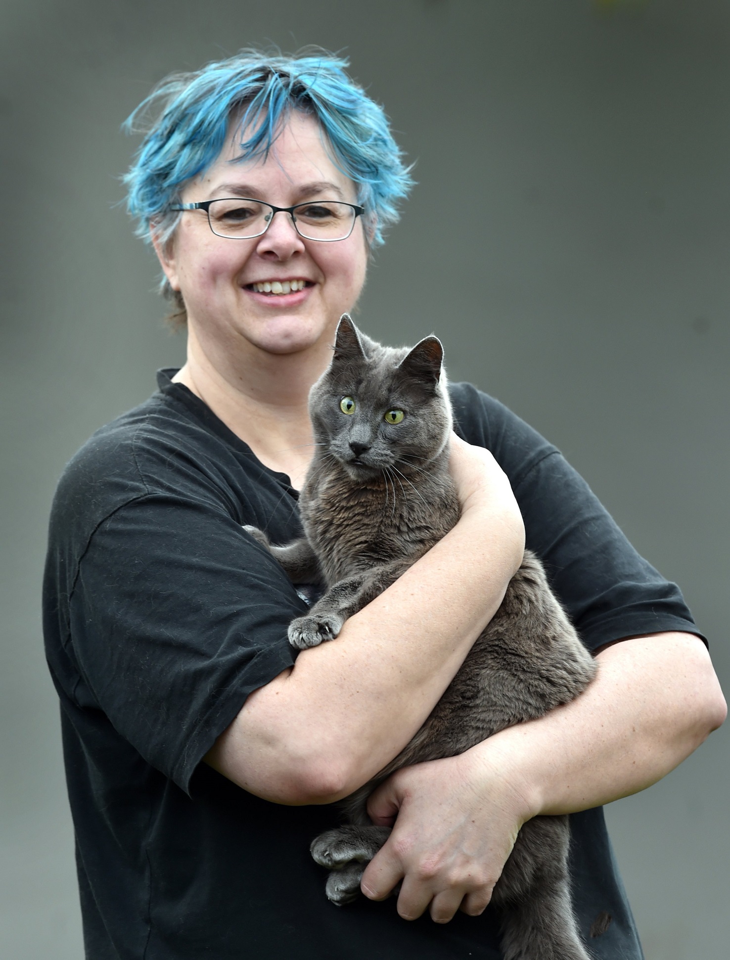 Gizmo the cat with volunteer Mel Knapp, who recently won the Fantastic Foster Family award at the...