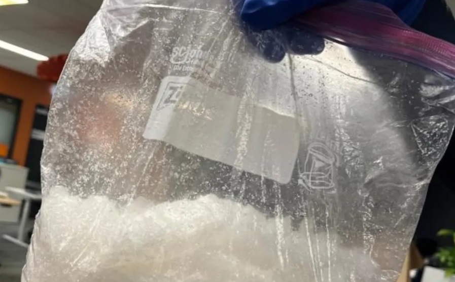 One of six bags of methamphetamine police said they found at a Napier property. Photo: NZ Police