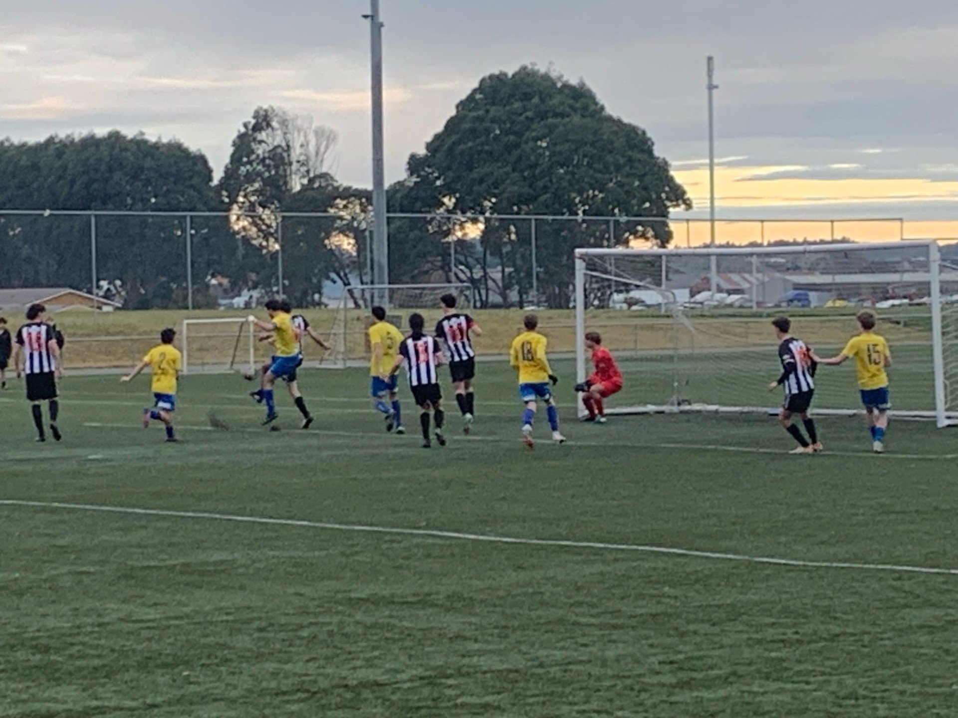 Northern players defend a Queens Park corner .Photo: supplied