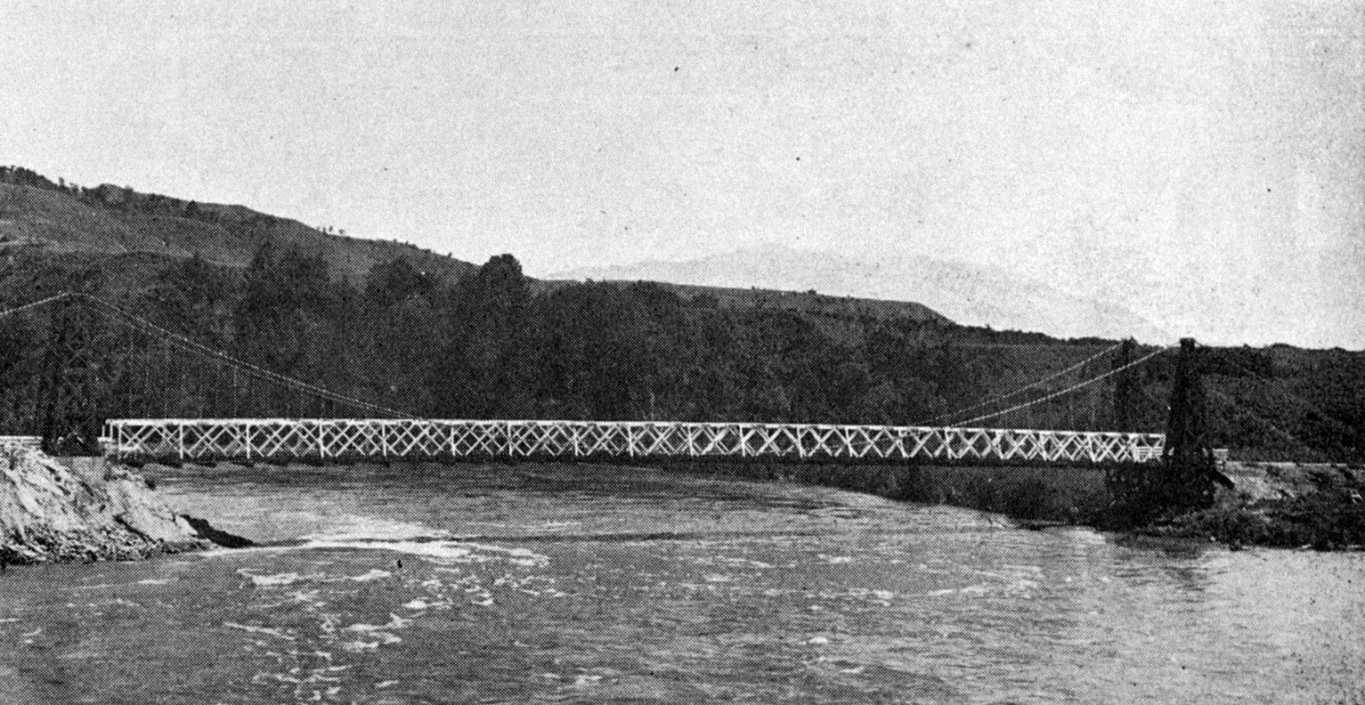 The Waiau suspension bridge, an essential connection to the Monowai power station. Not to be...