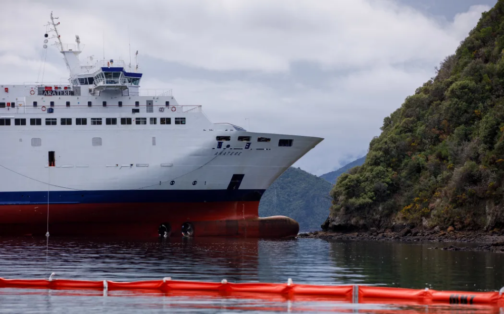 The Aratere ran aground last month near Picton. Photo: RNZ