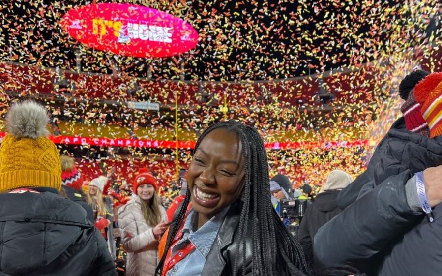 Atipa Mabonga celebrates Kansas City winning the Super Bowl. Photo: Supplied by Atipa Mabonga