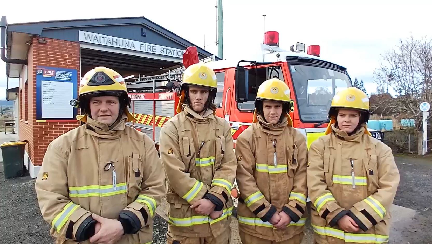 Waitahuna’s firefighting Holgate family, (from left) dad Quentin and siblings Crede, 20, Bryn, 19...