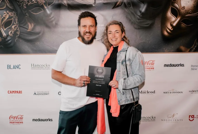 KIND Cafe & Eatery part-owner and manager Nigel Cottle and Cathie Cottle at an awards ceremony...