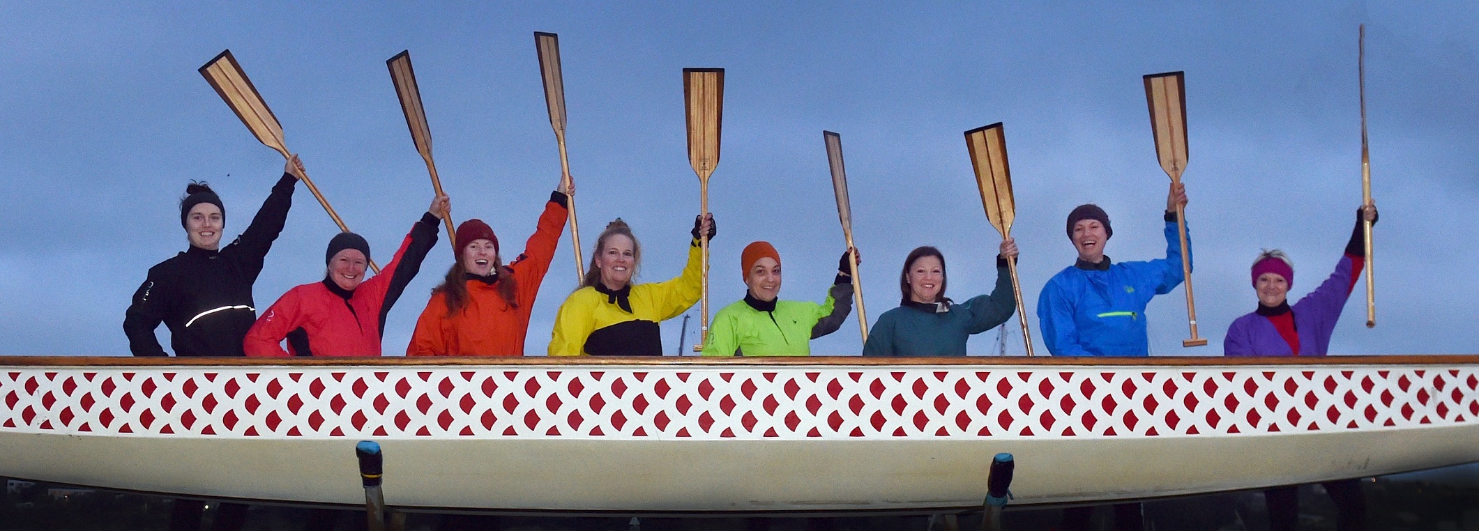 Ōtepoti Dragons team members (from left) Ashlee Drummy, Rochelle Cooper, Vicky Sterritt, Donna...