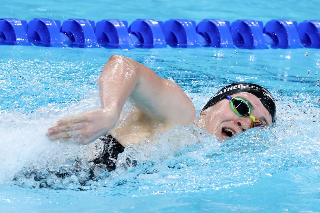 Erika Fairweather competing in the 200 metres freestyle at the Paris Games. Photo: Getty Images 