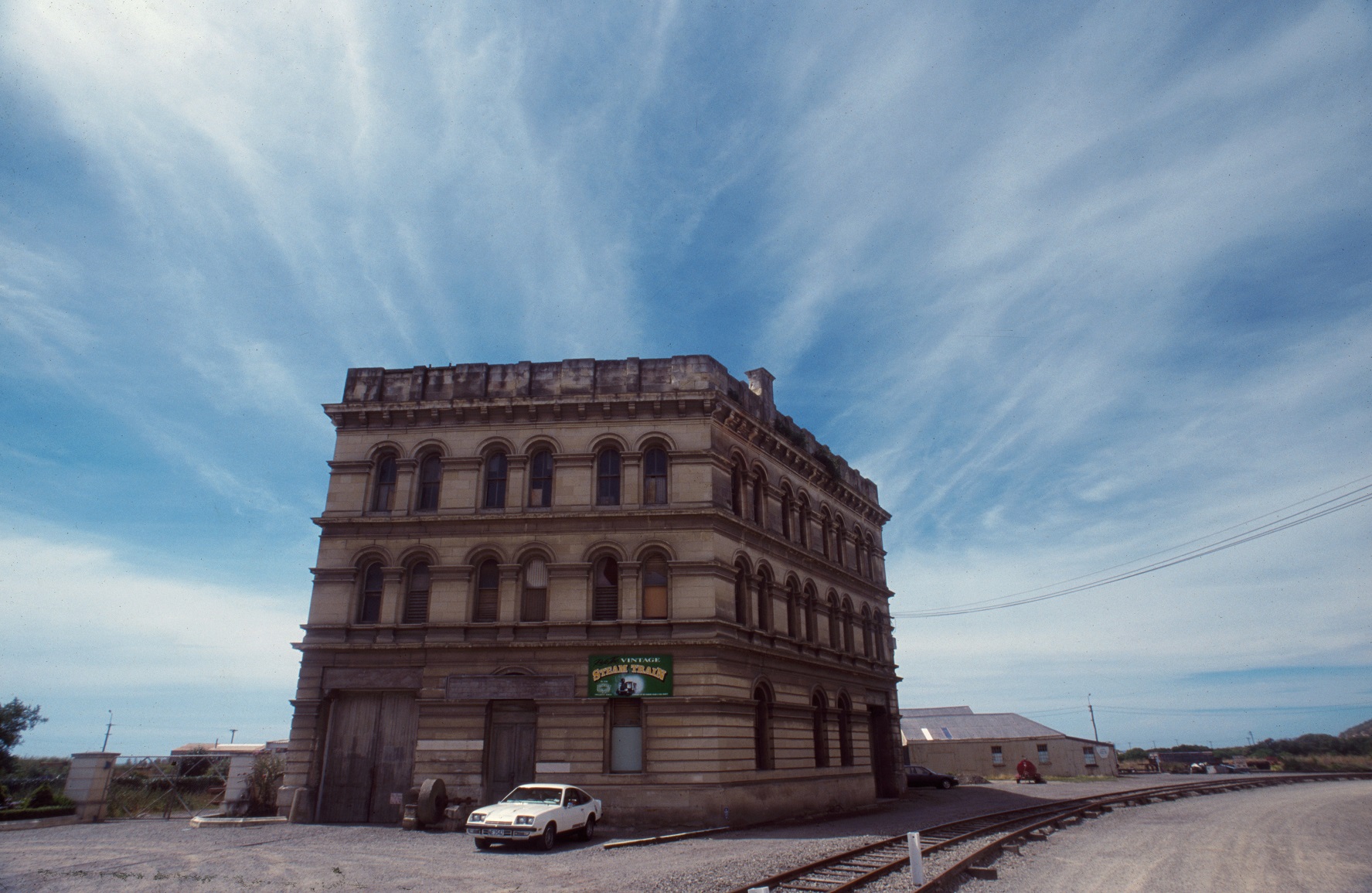 Oamaru Steam Train Building: Constructed in limestone for which Oamaru is famous, it was built in...