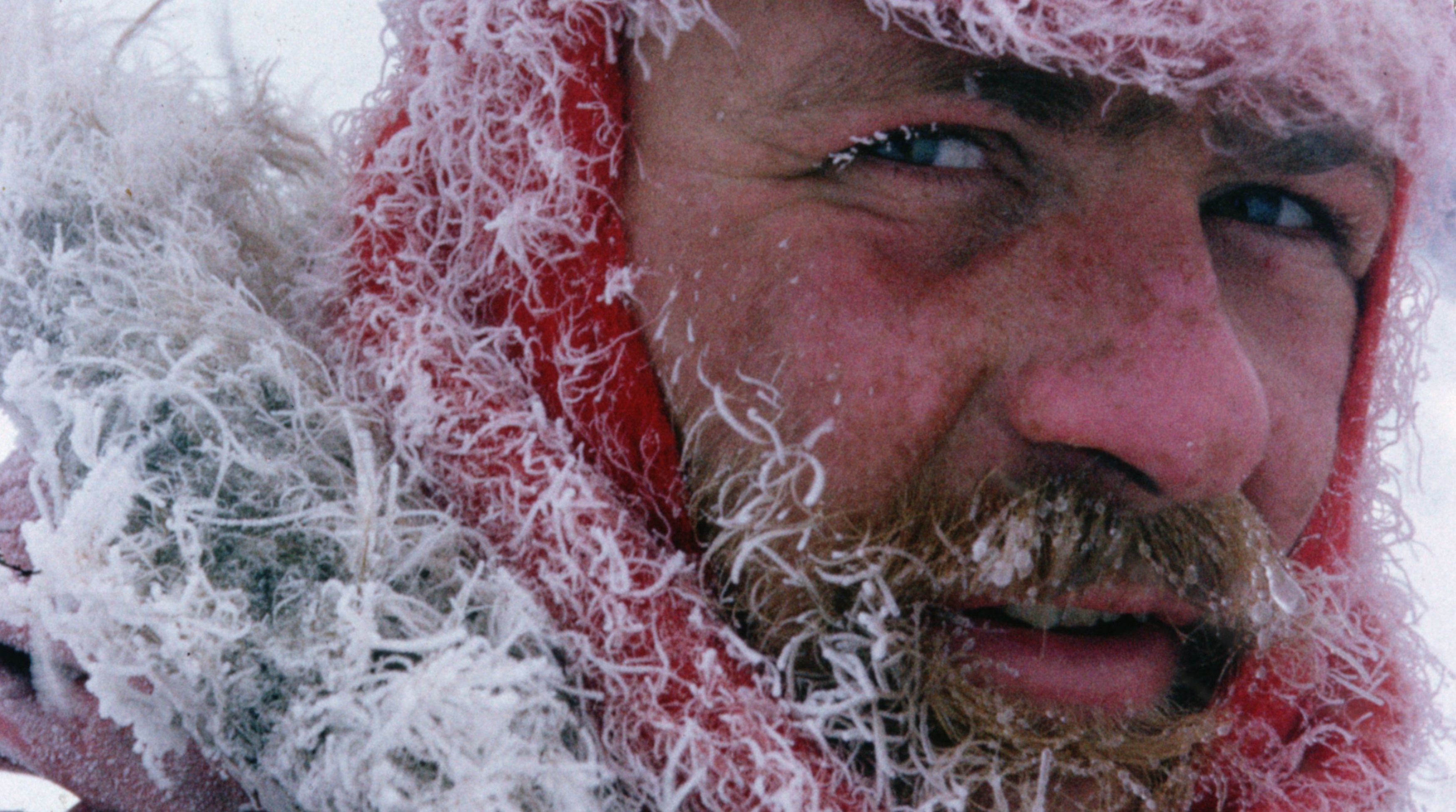 Philip Temple iced up on Big Ben. PHOTO: WARWICK DEACOCK.