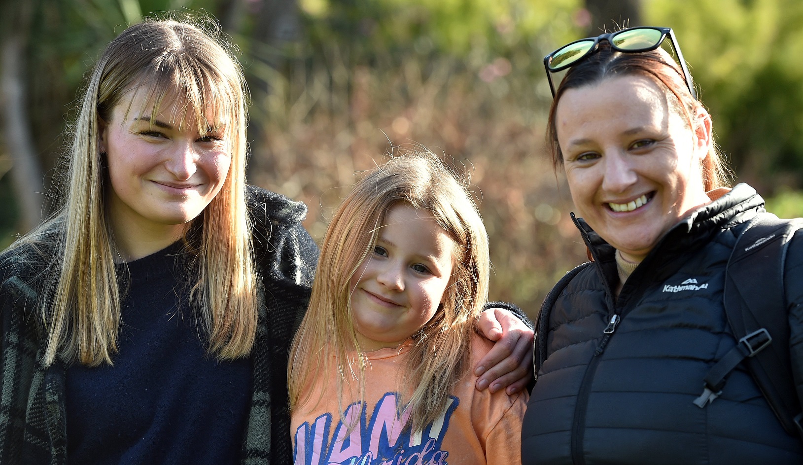 Enjoying the sights at the garden are (from left) Ella Wahlan, 18, Morgan Sargison, 5, and Kirsty...