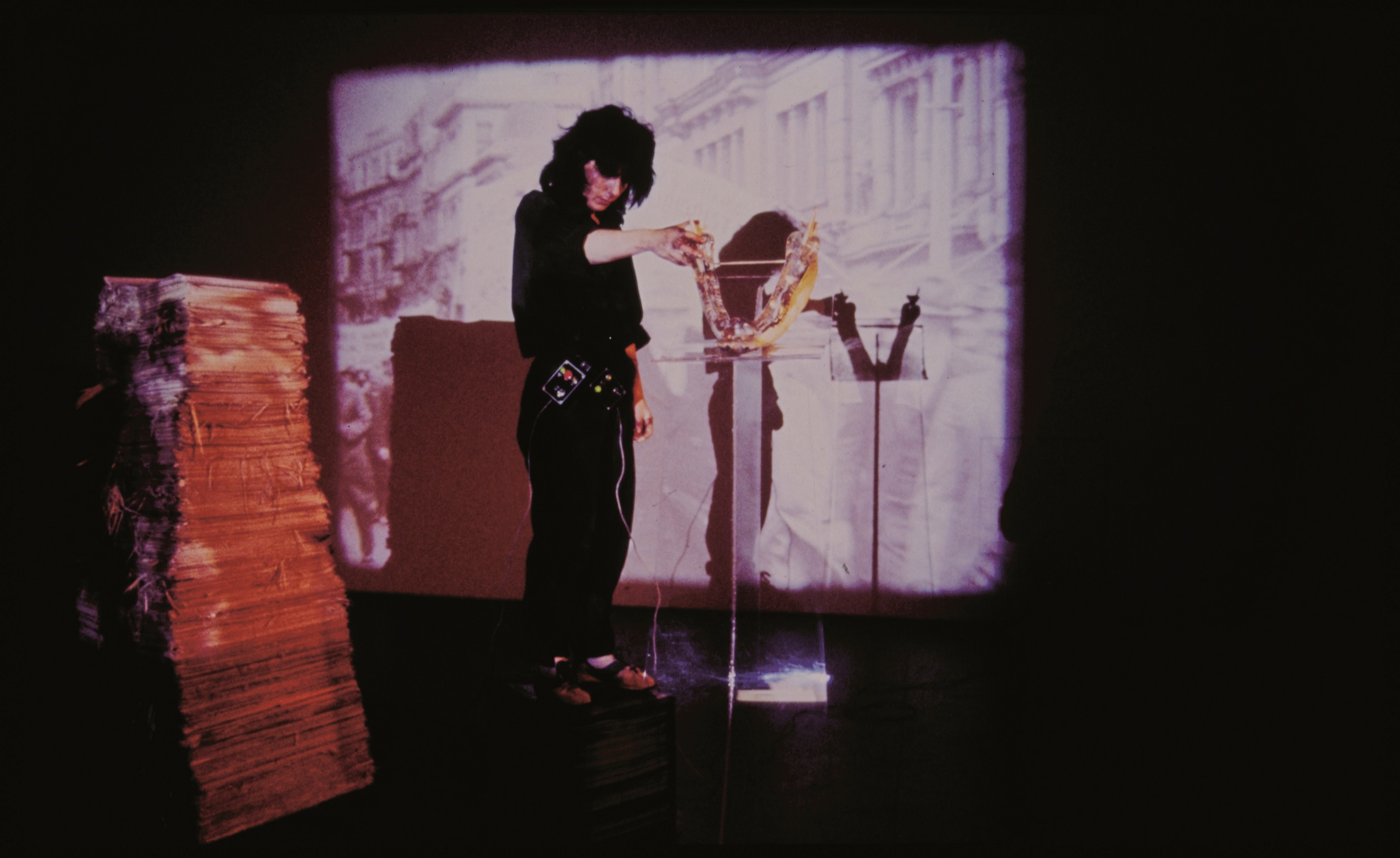 Di ffrench, The Opinion, 1983, performance documentation, Hocken Collections, University of Otago...