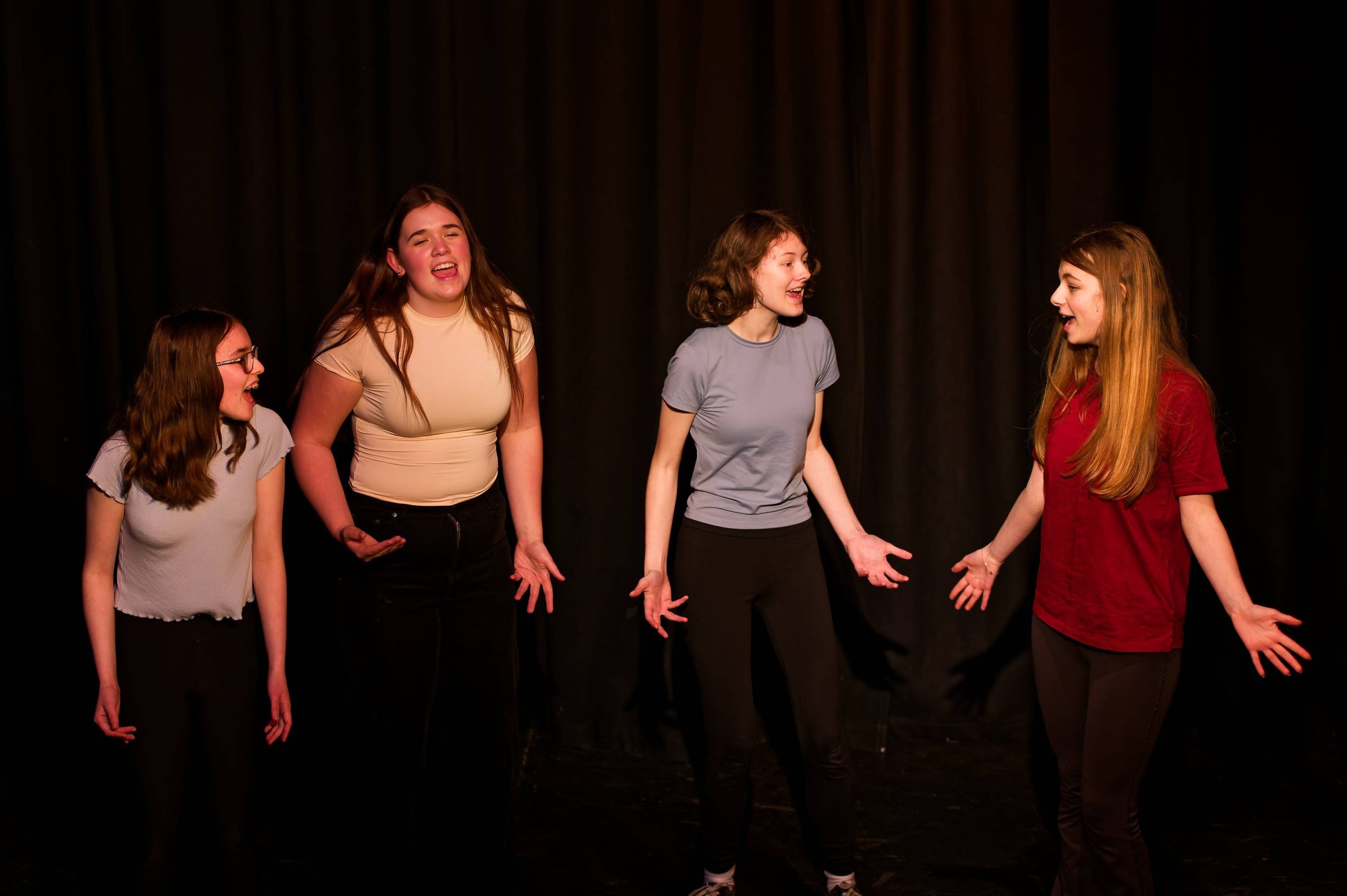 Cast members in the upcoming Globe Youth production Break a Leg (from left) Jasmine McPherson,...